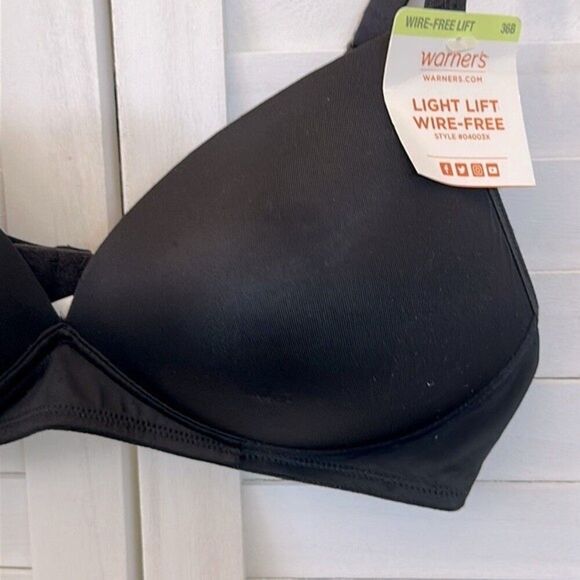 Warner's Bra 36B Black Elements Of Bliss Light Lift Wireless NWT - Picture 8 of 16